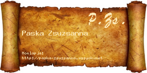 Paska Zsuzsanna névjegykártya